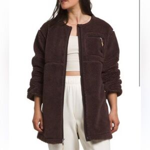 NWT THE NORTH FACE Women's Extreme Pile Coat Coal Brown Teddy Jacket Medium